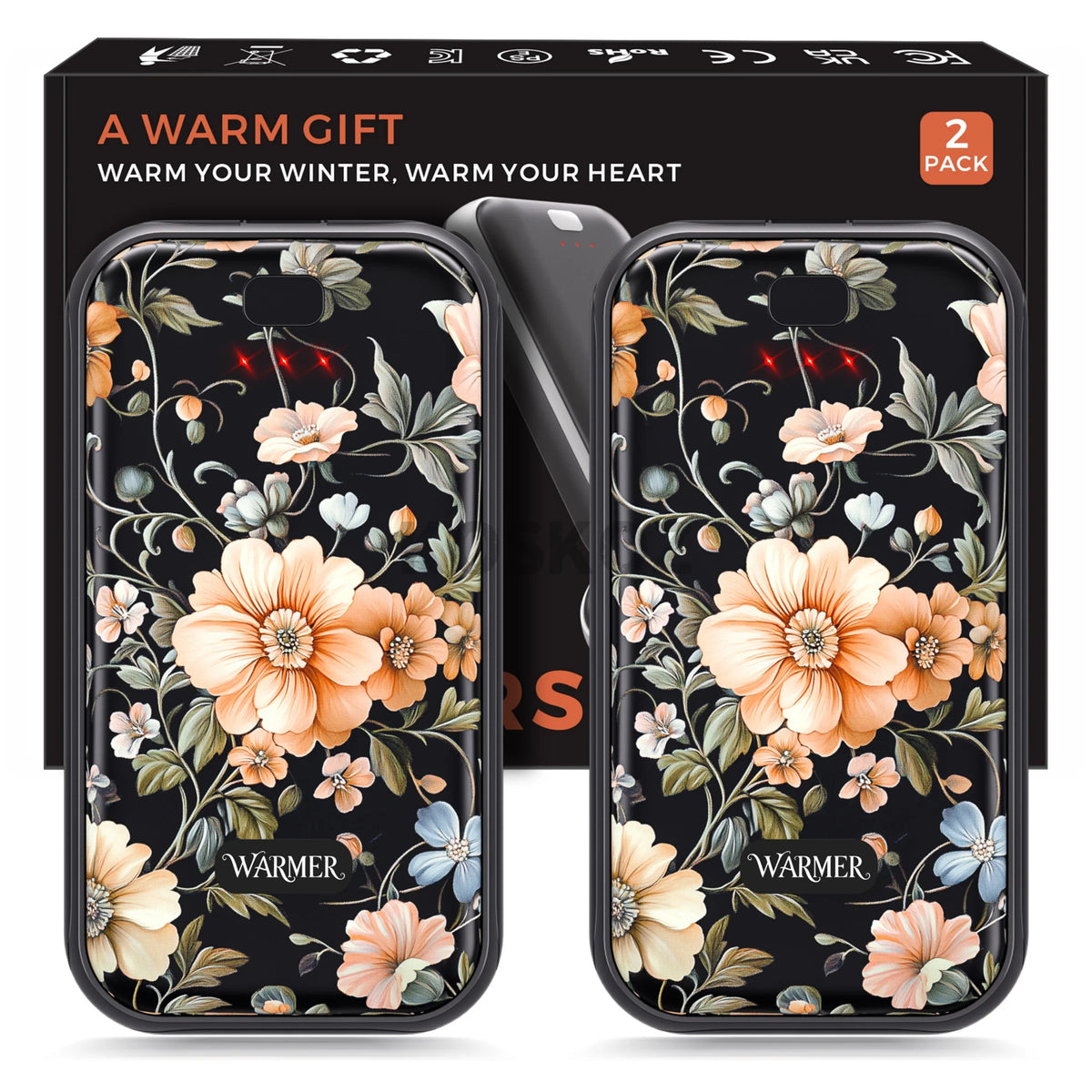 Chauffe-mains coloris Fleurs abricot